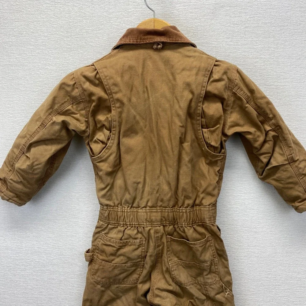 Polar King by Key Insulated Duck Canvas Coveralls Youth XS Brown Workwear Suit